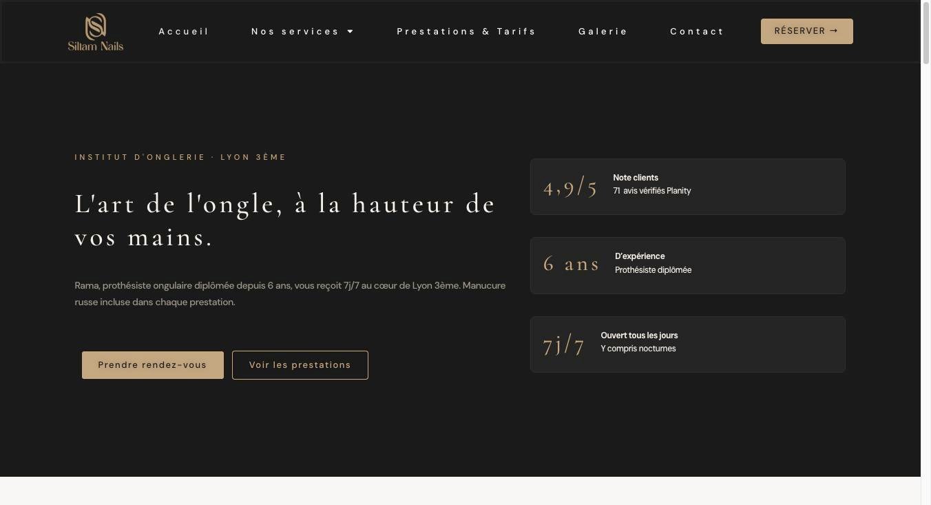 Aperçu du site Sillam Nails Studio